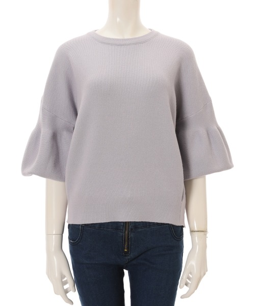 fifth（フィフス）の「ドロップショルダーボリュームスリーブニット（ニット/セーター・レディース・アイボリー/ラベンダー・MEDIUM）」の4枚目の写真