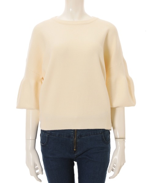 fifth（フィフス）の「ドロップショルダーボリュームスリーブニット（ニット/セーター・レディース・アイボリー/ラベンダー・MEDIUM）」の11枚目の写真