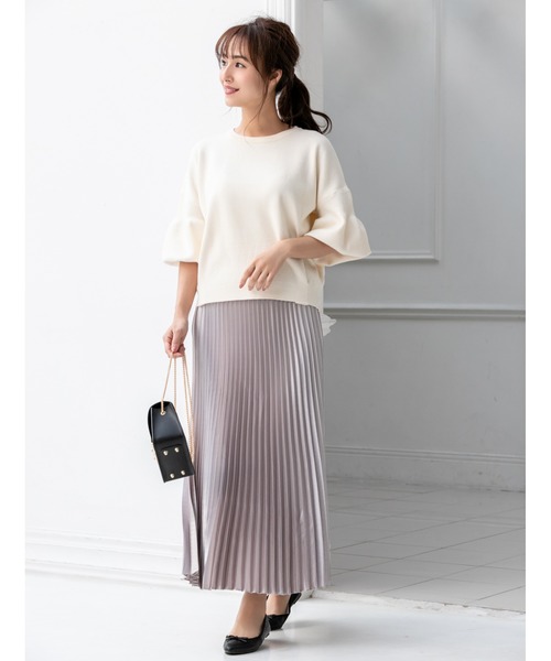 fifth（フィフス）の「ドロップショルダーボリュームスリーブニット（ニット/セーター・レディース・アイボリー/ラベンダー・MEDIUM）」の12枚目の写真