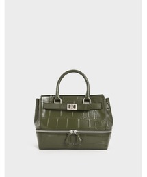 クロックエフェクト ツーウェイジップトート / Croc-Effect Two-Way Zip Tote