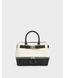 クロックエフェクト ツーウェイジップトート / Croc-Effect Two-Way Zip Tote