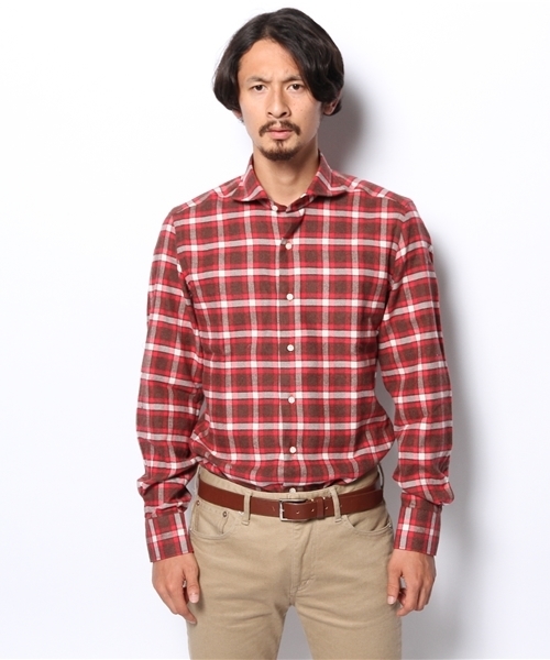ERRICO FORMICOLA（エッリコフォルミコラ）の「Errico Formicola / ボールドチェック カッタウェイ（シャツ/ブラウス・メンズ・レッド系その他・37/38/39）」の2枚目の写真