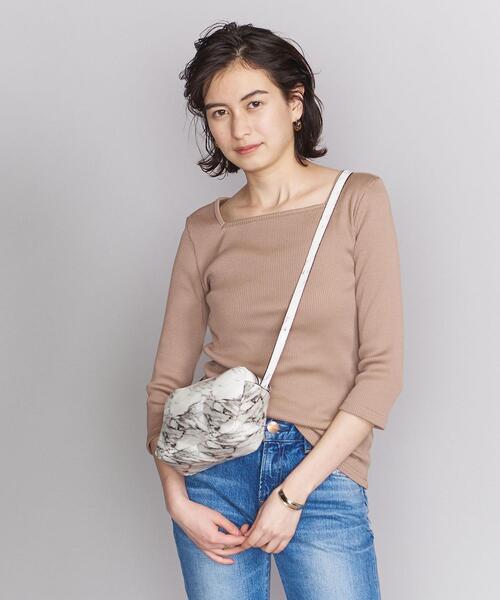 BEAUTY&YOUTH UNITED ARROWS（ビューティーアンドユースユナイテッドアローズ）の「BY リブスクエアネック7分袖カットソー（Tシャツ/カットソー・レディース・ライラック/オフホワイト/モカ・FREE）」の3枚目の写真