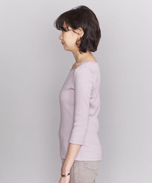 BEAUTY&YOUTH UNITED ARROWS（ビューティーアンドユースユナイテッドアローズ）の「BY リブスクエアネック7分袖カットソー（Tシャツ/カットソー・レディース・ライラック/オフホワイト/モカ・FREE）」の6枚目の写真