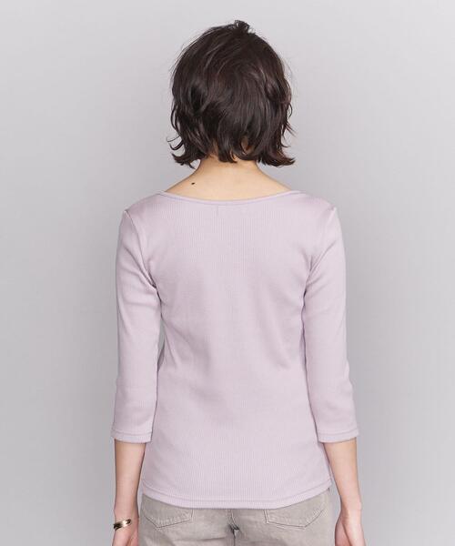 BEAUTY&YOUTH UNITED ARROWS（ビューティーアンドユースユナイテッドアローズ）の「BY リブスクエアネック7分袖カットソー（Tシャツ/カットソー・レディース・ライラック/オフホワイト/モカ・FREE）」の5枚目の写真