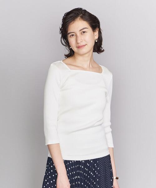 BEAUTY&YOUTH UNITED ARROWS（ビューティーアンドユースユナイテッドアローズ）の「BY リブスクエアネック7分袖カットソー（Tシャツ/カットソー・レディース・ライラック/オフホワイト/モカ・FREE）」の13枚目の写真
