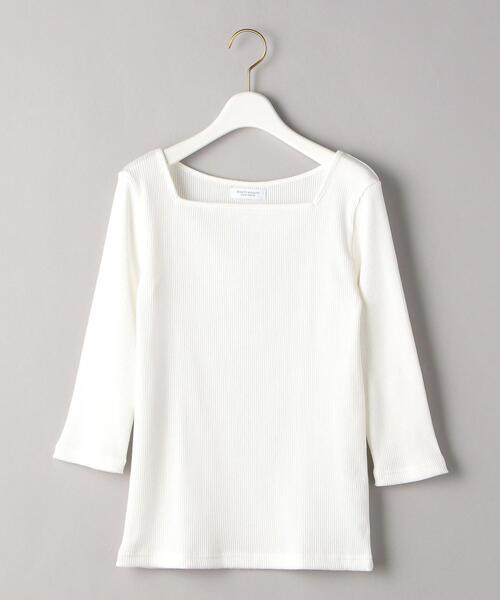 BEAUTY&YOUTH UNITED ARROWS（ビューティーアンドユースユナイテッドアローズ）の「BY リブスクエアネック7分袖カットソー（Tシャツ/カットソー・レディース・ライラック/オフホワイト/モカ・FREE）」の8枚目の写真