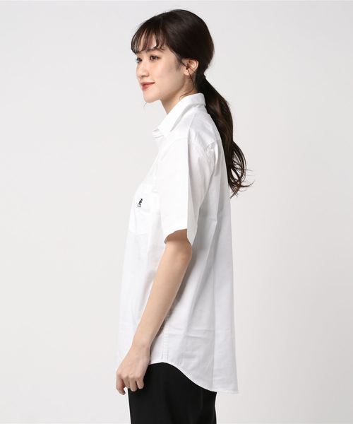 KANGOL(カンゴール)の「KANGOL/カンゴール コットン 無地 ストライプ 半袖 レギュラーカラーシャツ(シャツ/ブラウス・メンズ・ホワイト/ベージュ/ホワイト系その他/ベージュ系その他/ブルー系その他/ネイビー/ブラウン系その他/ワイン/ブラック・XL/L/M)」の10枚目の写真