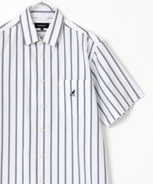 KANGOL（カンゴール）の「KANGOL/カンゴール コットン 無地 ストライプ 半袖 レギュラーカラーシャツ（シャツ/ブラウス）」
