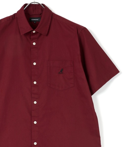 KANGOL(カンゴール)の「KANGOL/カンゴール コットン 無地 ストライプ 半袖 レギュラーカラーシャツ(シャツ/ブラウス・メンズ・ホワイト/ベージュ/ホワイト系その他/ベージュ系その他/ブルー系その他/ネイビー/ブラウン系その他/ワイン/ブラック・XL/L/M)」の9枚目の写真