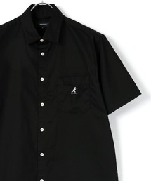 KANGOL/カンゴール コットン 無地 ストライプ 半袖 レギュラーカラーシャツ