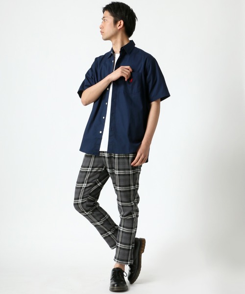 KANGOL(カンゴール)の「KANGOL/カンゴール コットン 無地 ストライプ 半袖 レギュラーカラーシャツ(シャツ/ブラウス・メンズ・ホワイト/ベージュ/ホワイト系その他/ベージュ系その他/ブルー系その他/ネイビー/ブラウン系その他/ワイン/ブラック・XL/L/M)」の20枚目の写真