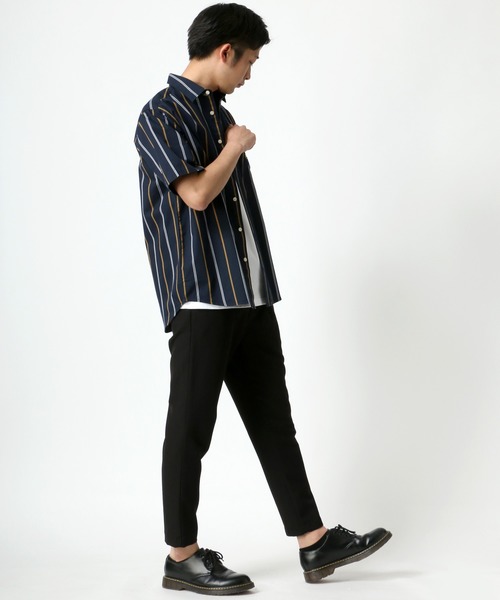 KANGOL(カンゴール)の「KANGOL/カンゴール コットン 無地 ストライプ 半袖 レギュラーカラーシャツ(シャツ/ブラウス・メンズ・ホワイト/ベージュ/ホワイト系その他/ベージュ系その他/ブルー系その他/ネイビー/ブラウン系その他/ワイン/ブラック・XL/L/M)」の18枚目の写真