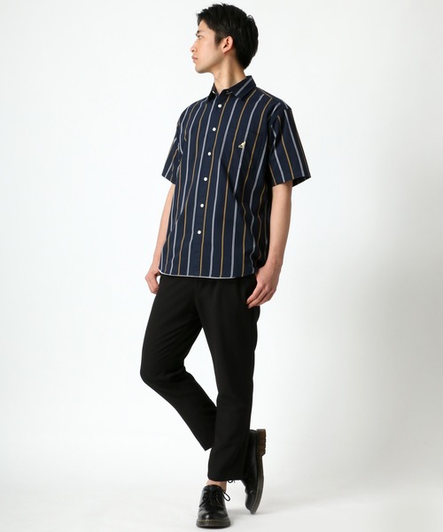 KANGOL(カンゴール)の「KANGOL/カンゴール コットン 無地 ストライプ 半袖 レギュラーカラーシャツ(シャツ/ブラウス・メンズ・ホワイト/ベージュ/ホワイト系その他/ベージュ系その他/ブルー系その他/ネイビー/ブラウン系その他/ワイン/ブラック・XL/L/M)」の19枚目の写真