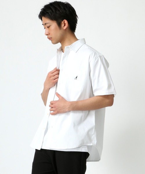 KANGOL(カンゴール)の「KANGOL/カンゴール コットン 無地 ストライプ 半袖 レギュラーカラーシャツ(シャツ/ブラウス・メンズ・ホワイト/ベージュ/ホワイト系その他/ベージュ系その他/ブルー系その他/ネイビー/ブラウン系その他/ワイン/ブラック・XL/L/M)」の16枚目の写真