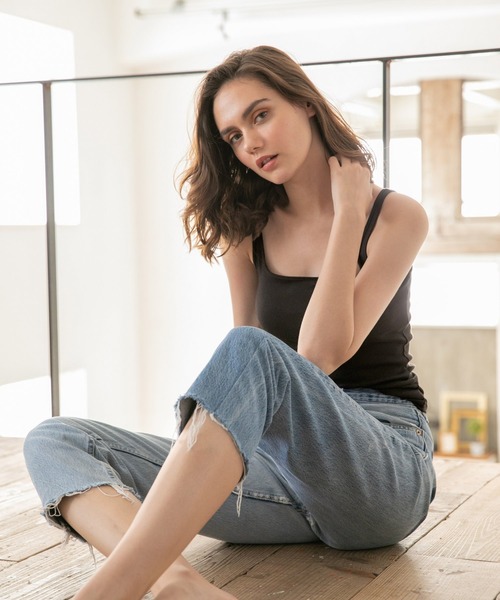 bijorie（ビジュリィ）の「オーガニックコットン／タンクトップ（その他アンダーウェア/インナー・レディース・ブラウン/ブラック/ブルー・L/M）」の4枚目の写真