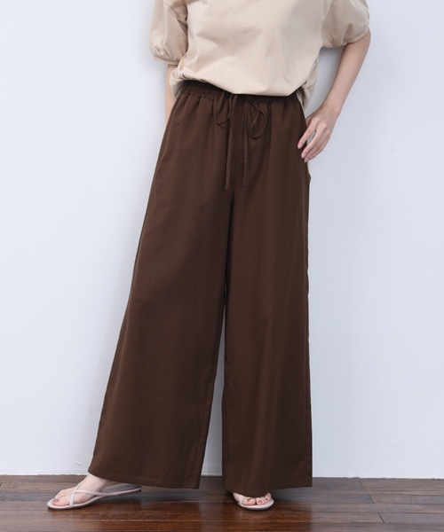 ap retro（アプレトロ）の「イージーロングワイドパンツ【ZOZOTOWN限定商品】（その他パンツ・レディース・ブラック/ブラウン/カーキ/アイボリー/グレイッシュベージュ・FREE）」の4枚目の写真