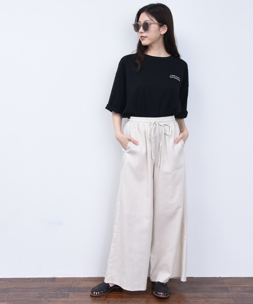 ap retro（アプレトロ）の「イージーロングワイドパンツ【ZOZOTOWN限定商品】（その他パンツ・レディース・ブラック/ブラウン/カーキ/アイボリー/グレイッシュベージュ・FREE）」の10枚目の写真