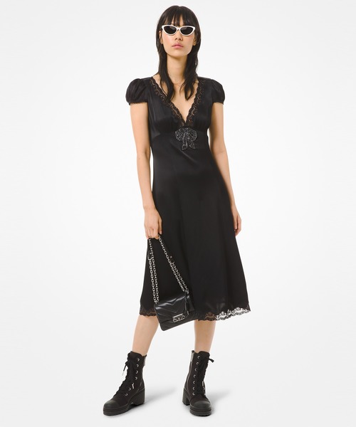 セール レース ボウ パフスリーブ ドレス ワンピース Michael Kors マイケルコース のファッション通販 Zozotown