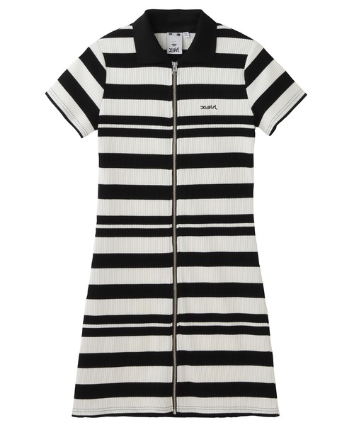 X-girl（エックスガール）の「STRIPED ZIP UP DRESS（ワンピース