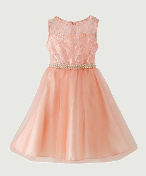 Catherine Cottage(キャサリンコテージ)の「デコルテシースルー パールベルトドレス(ドレス・キッズ・ベージュ/ネイビー/レッド/グリーン/ライラック/ピンク/イエロー・110/120/130/140/150/160)」の10枚目の写真