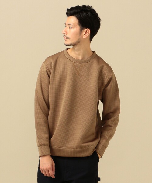 SHIPS（シップス）の「SC:MADE IN JAPANバルキー ポンチ クルーネック プルオーバー (チェック)（スウェット・メンズ・キャメル/ダークグレー・LARGE/SMALL/MEDIUM/X-LARGE）」の3枚目の写真