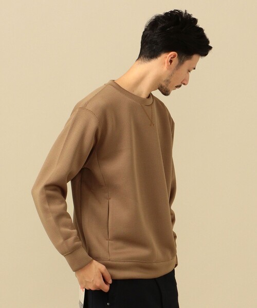 SHIPS（シップス）の「SC:MADE IN JAPANバルキー ポンチ クルーネック プルオーバー (チェック)（スウェット・メンズ・キャメル/ダークグレー・LARGE/SMALL/MEDIUM/X-LARGE）」の4枚目の写真
