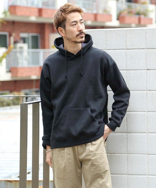 Blue Standard (ブルースタンダード)の「【BLUE STANDARD】裏フリースプルパーカー 裏起(パーカー・メンズ・レンガ/ブラウン系その他/ネイビー/オフホワイト/ブラック・MEDIUM/LARGE/X-LARGE)」の3枚目の写真