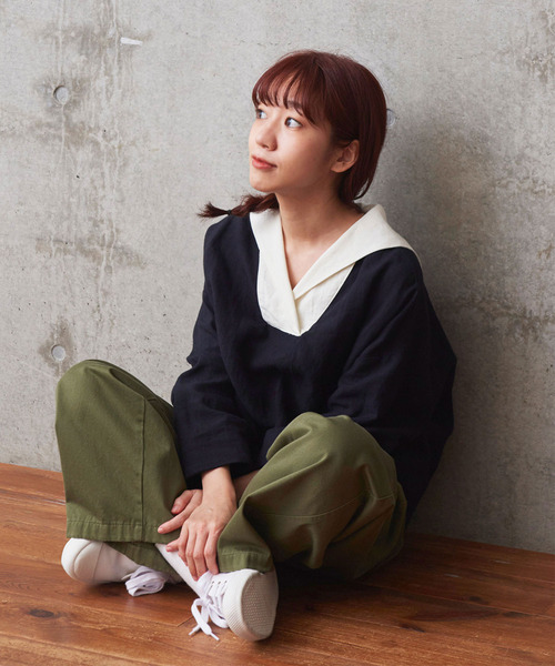 PAR ICI（パーリッシィ）の「リネンスイングワッシャー セーラー