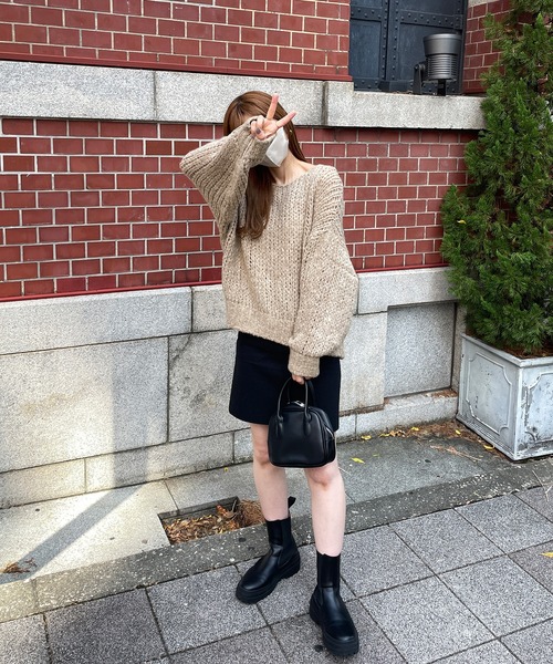 LE MORE(リモア)の「モヘアタッチニット(ニット/セーター・レディース・ベージュ/ブラウン/アイボリー/ホワイト・FREE)」の21枚目の写真