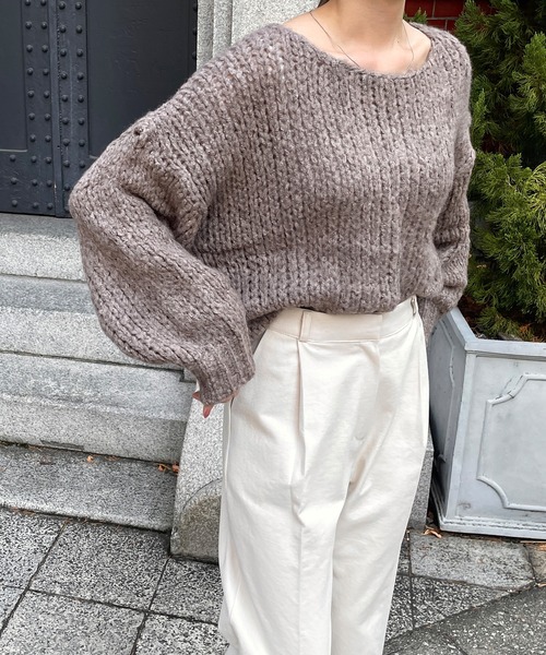 LE MORE(リモア)の「モヘアタッチニット(ニット/セーター・レディース・ベージュ/ブラウン/アイボリー/ホワイト・FREE)」の20枚目の写真