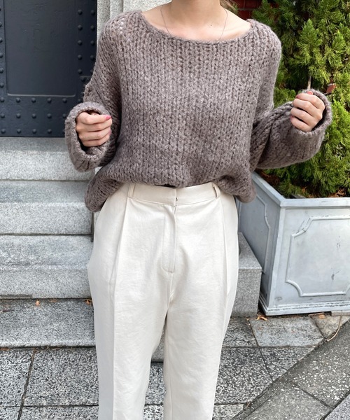 LE MORE(リモア)の「モヘアタッチニット(ニット/セーター・レディース・ベージュ/ブラウン/アイボリー/ホワイト・FREE)」の19枚目の写真