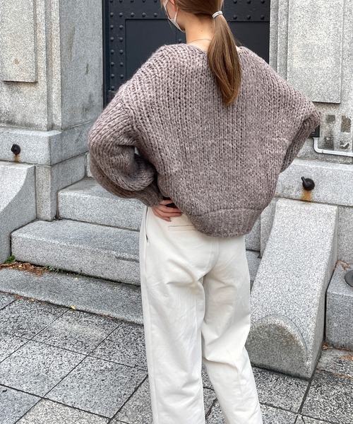 LE MORE(リモア)の「モヘアタッチニット(ニット/セーター・レディース・ベージュ/ブラウン/アイボリー/ホワイト・FREE)」の18枚目の写真