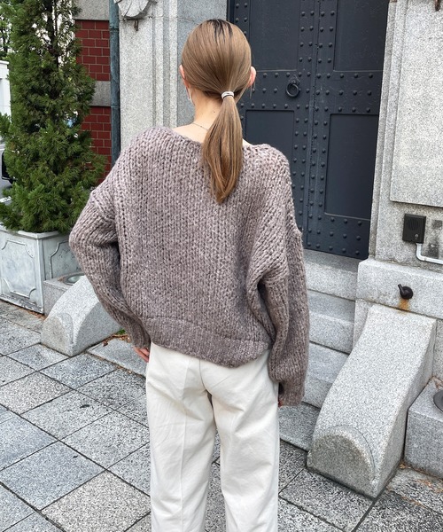LE MORE(リモア)の「モヘアタッチニット(ニット/セーター・レディース・ベージュ/ブラウン/アイボリー/ホワイト・FREE)」の17枚目の写真