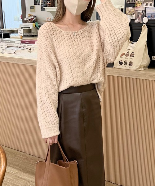 LE MORE(リモア)の「モヘアタッチニット(ニット/セーター・レディース・ベージュ/ブラウン/アイボリー/ホワイト・FREE)」の16枚目の写真