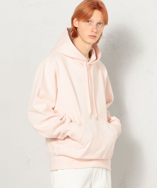 EDITION（エディション）の「COTTON NEP JERSEY カンガルーパーカー（パーカー・メンズ・ホワイト/ピンク・S/M）」の2枚目の写真