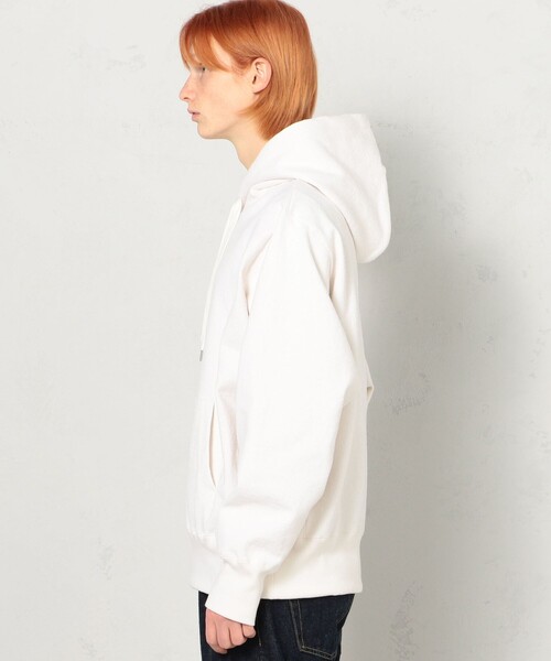 EDITION（エディション）の「COTTON NEP JERSEY カンガルーパーカー（パーカー・メンズ・ホワイト/ピンク・S/M）」の5枚目の写真