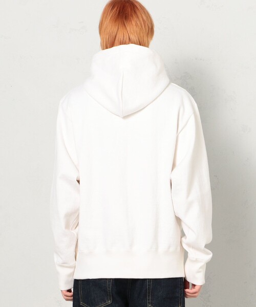 EDITION（エディション）の「COTTON NEP JERSEY カンガルーパーカー（パーカー・メンズ・ホワイト/ピンク・S/M）」の6枚目の写真