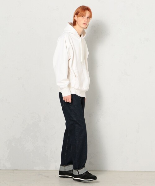 EDITION（エディション）の「COTTON NEP JERSEY カンガルーパーカー（パーカー・メンズ・ホワイト/ピンク・S/M）」の13枚目の写真