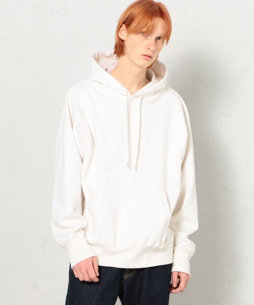 EDITION（エディション）の「COTTON NEP JERSEY カンガルーパーカー（パーカー・メンズ・ホワイト/ピンク・S/M）」の14枚目の写真