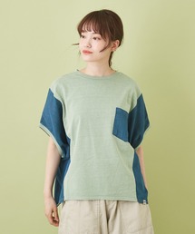 CUBE SUGAR（キューブシュガー）の「WEB限定 シャンブレー × フライス 切替 Ｔシャツ（Tシャツ/カットソー）」