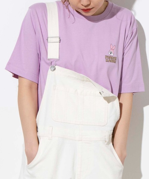 WEGO(ウィゴー)の「WEGO/funnyモチーフ刺繍Tシャツ(Tシャツ/カットソー・レディース・ブラウン/ライトパープル・LARGE/SMALL/MEDIUM)」の1枚目の写真