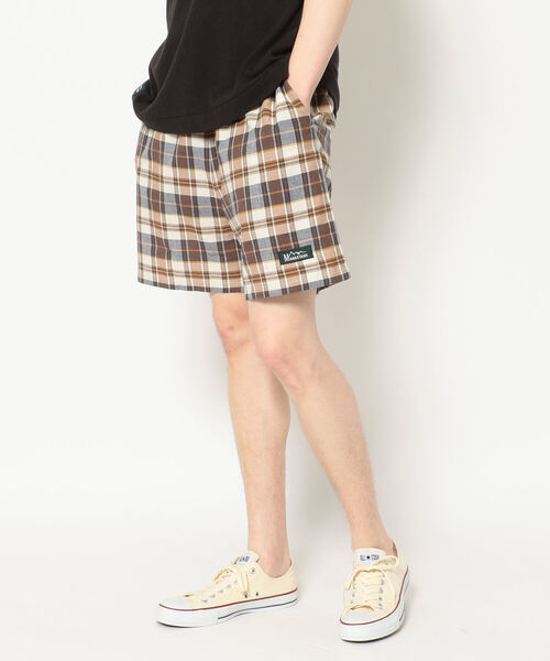 MANASTASH（マナスタッシュ）の「MANASTASH/マナスタッシュ　INDIAN CHECK SHORTS インディアンチェックショーツ（その他パンツ・メンズ・ネイビー/その他/ベージュ・MEDIUM/LARGE/X-LARGE）」の2枚目の写真