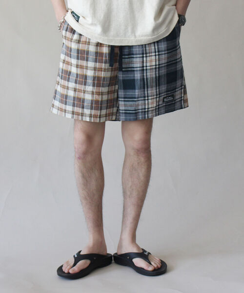 MANASTASH（マナスタッシュ）の「MANASTASH/マナスタッシュ　INDIAN CHECK SHORTS インディアンチェックショーツ（その他パンツ・メンズ・ネイビー/その他/ベージュ・MEDIUM/LARGE/X-LARGE）」の4枚目の写真