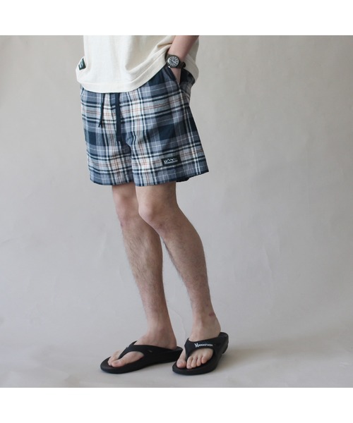 MANASTASH（マナスタッシュ）の「MANASTASH/マナスタッシュ　INDIAN CHECK SHORTS インディアンチェックショーツ（その他パンツ・メンズ・ネイビー/その他/ベージュ・MEDIUM/LARGE/X-LARGE）」の3枚目の写真