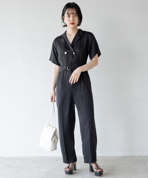 PAGEBOY（ページボーイ）の「ショートスリーブオールインワン（つなぎ/オールインワン・レディース・ブラック/ブラウン系その他・FREE）」の5枚目の写真