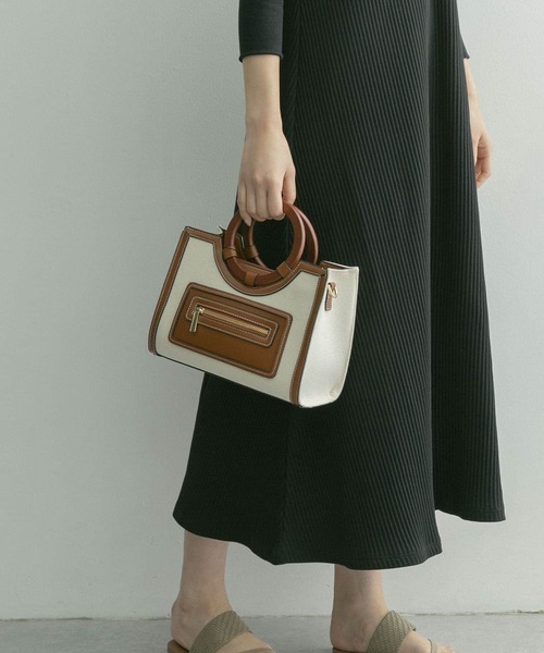 RODE SKO（ロデスコ）の「ALBINA キャンバスコンビトートバッグ（トートバッグ・レディース・ブラック/キャメル・ONE）」の10枚目の写真