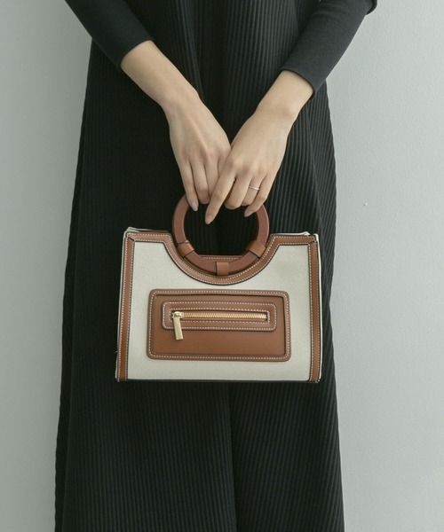 RODE SKO（ロデスコ）の「ALBINA キャンバスコンビトートバッグ（トートバッグ・レディース・ブラック/キャメル・ONE）」の5枚目の写真