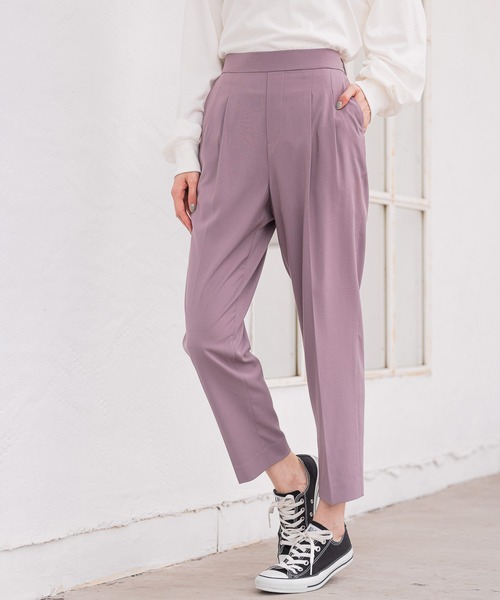 GLOBAL WORK(グローバルワーク)の「ウツクシルエットDRYテーパードパンツ/930424(スラックス・レディース・サックスブルー/グレー系その他6/ブラック/オフホワイト/ネイビー/グリーン系その他3/ラベンダー/イエロー系7・LARGE/MEDIUM/X-LARGE/XX-LARGE/SMALL/X-SMALL)」の7枚目の写真