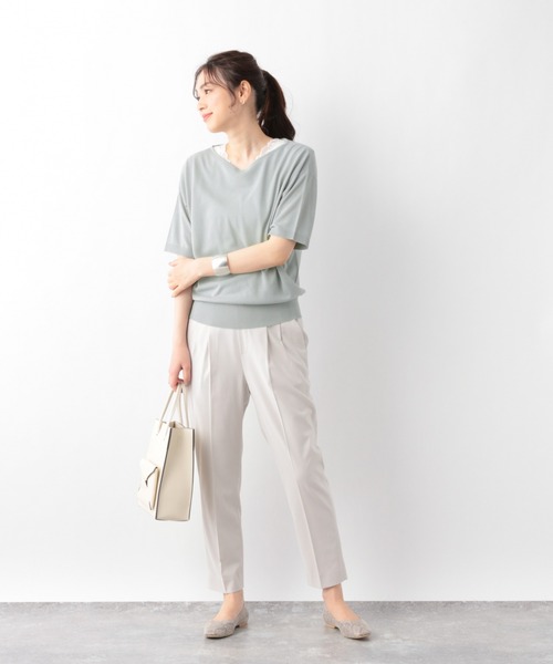 GLOBAL WORK(グローバルワーク)の「ウツクシルエットDRYテーパードパンツ/930424(スラックス・レディース・サックスブルー/グレー系その他6/ブラック/オフホワイト/ネイビー/グリーン系その他3/ラベンダー/イエロー系7・LARGE/MEDIUM/X-LARGE/XX-LARGE/SMALL/X-SMALL)」の9枚目の写真